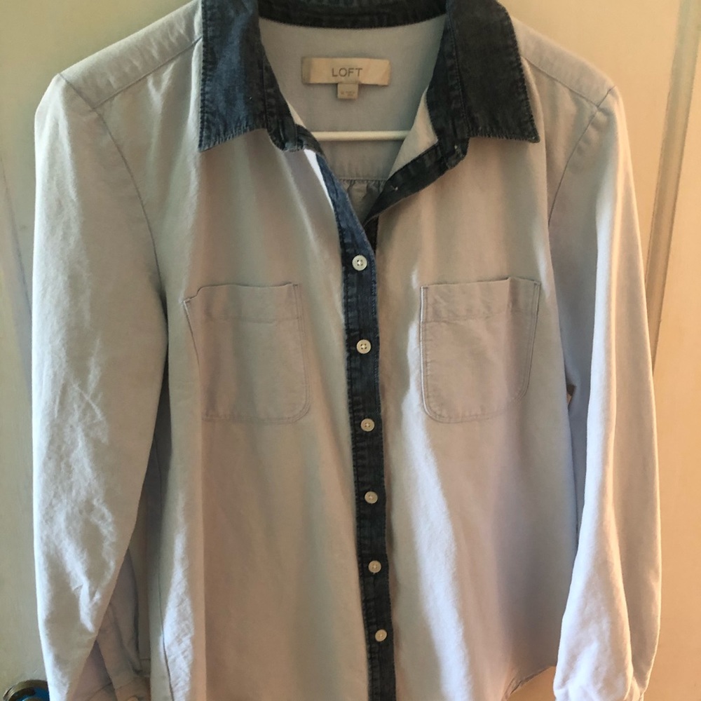 Loft denim button down shirt
